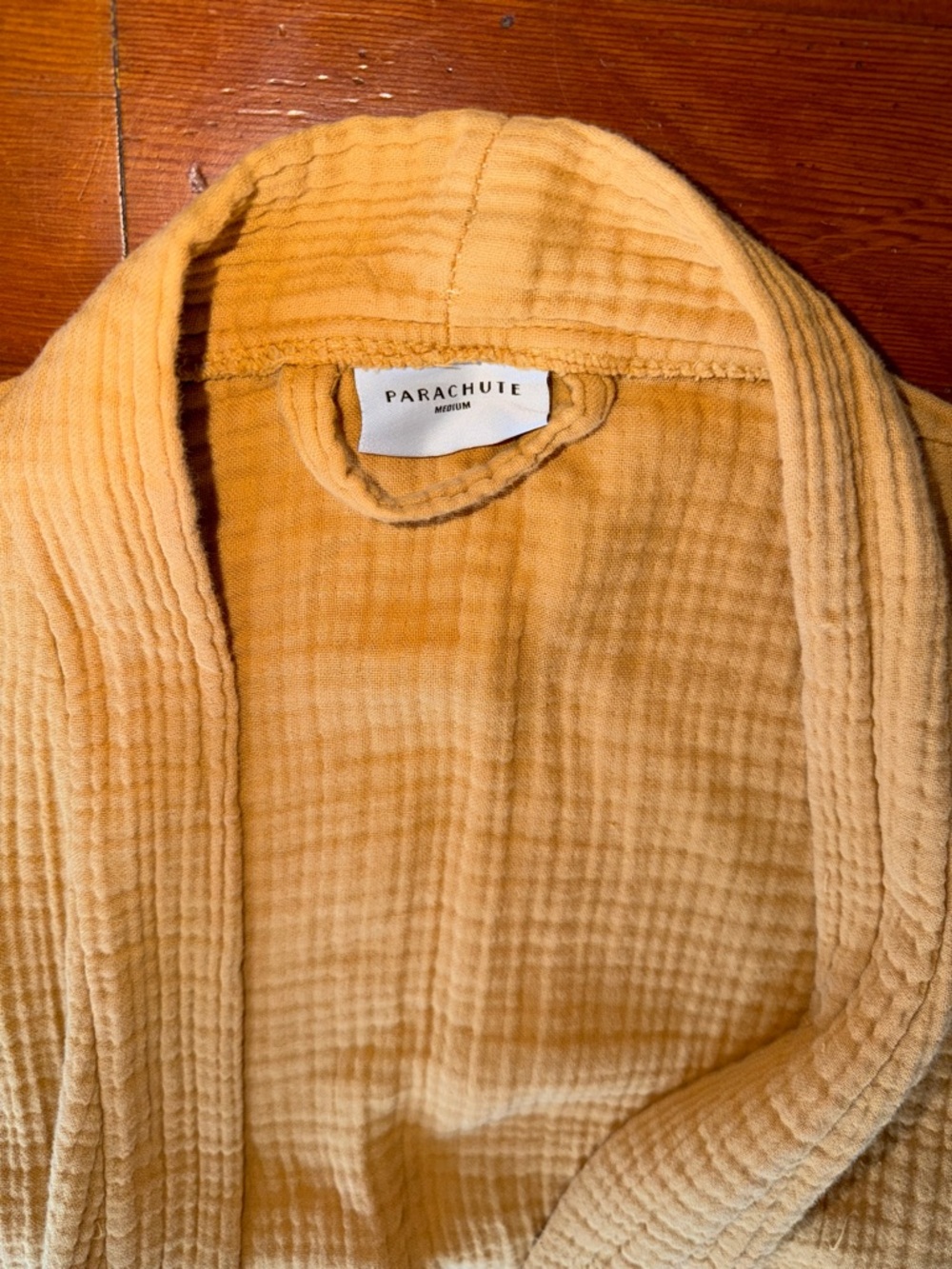 Parachute Cloud Cotton Robe // Mustard Open-Front Women’s // Medium // no tie - Picture 3 of 5